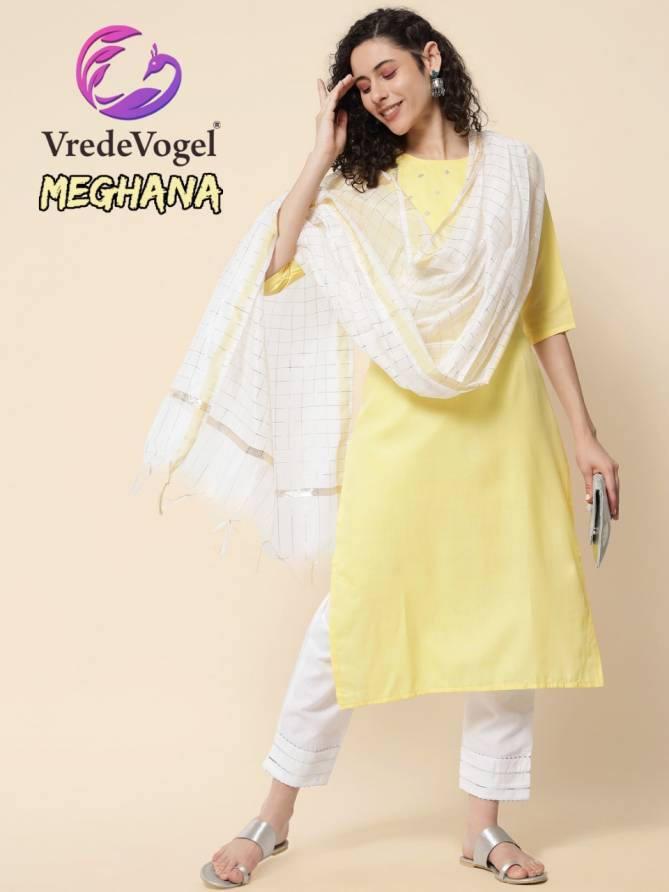 VredeVogel Meghana Cotton Fancy Ethnic Wear Ready Made Suit Collection